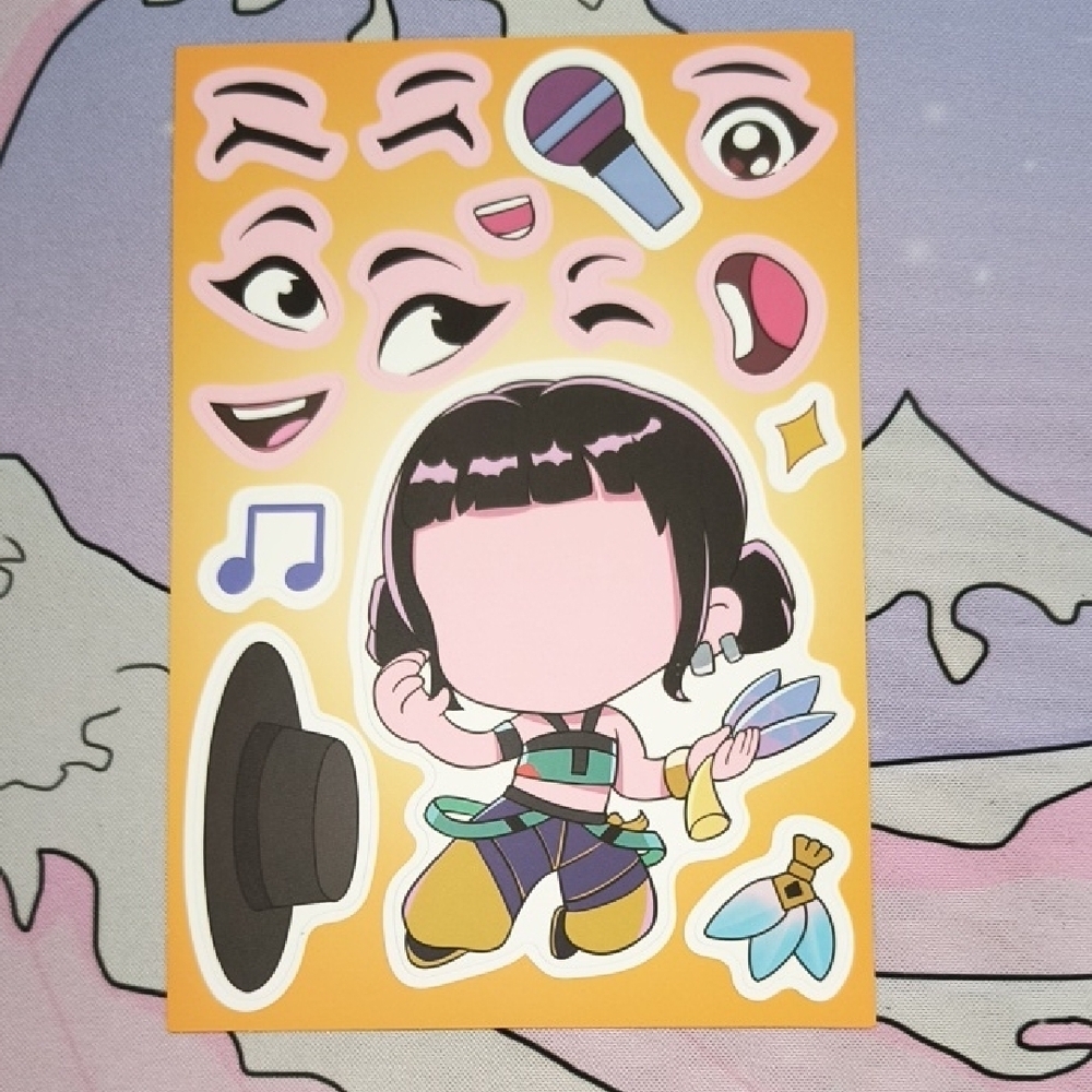 Colorful Cartoon Character Sticker Set K-Pop Demon Hunters Zoey Huntrix Rumi Saj - Picture 1 of 1